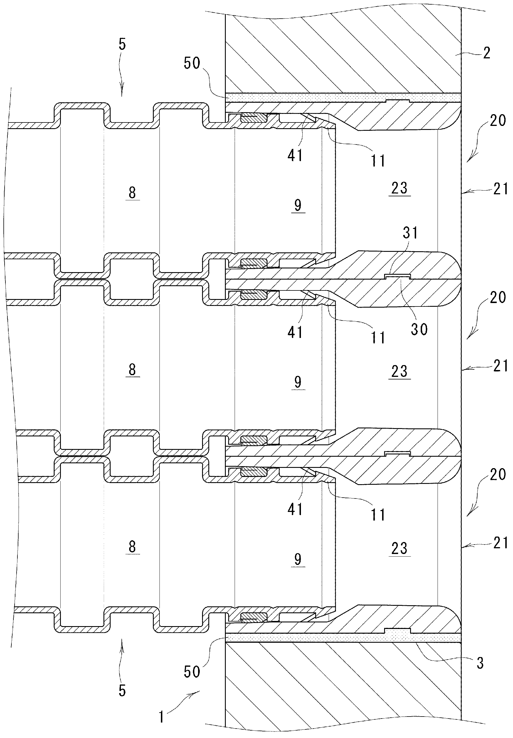 Block body for connecting cable protection pipe, and connecting structure of cable protection pipe