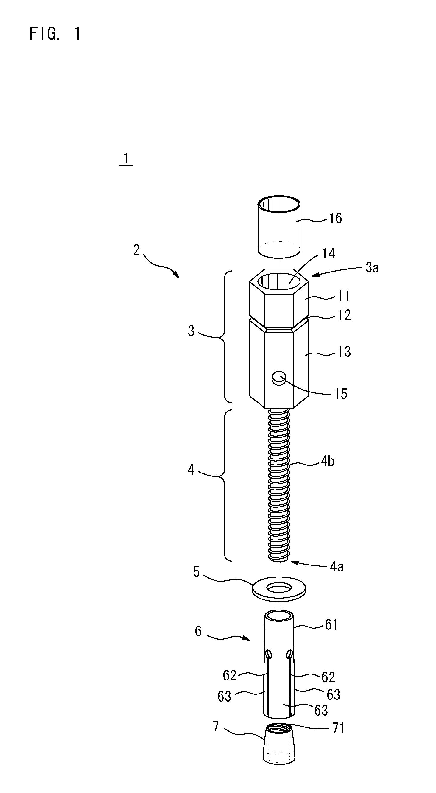 Anchor bolt, anchor, connecting nut and clamping nut