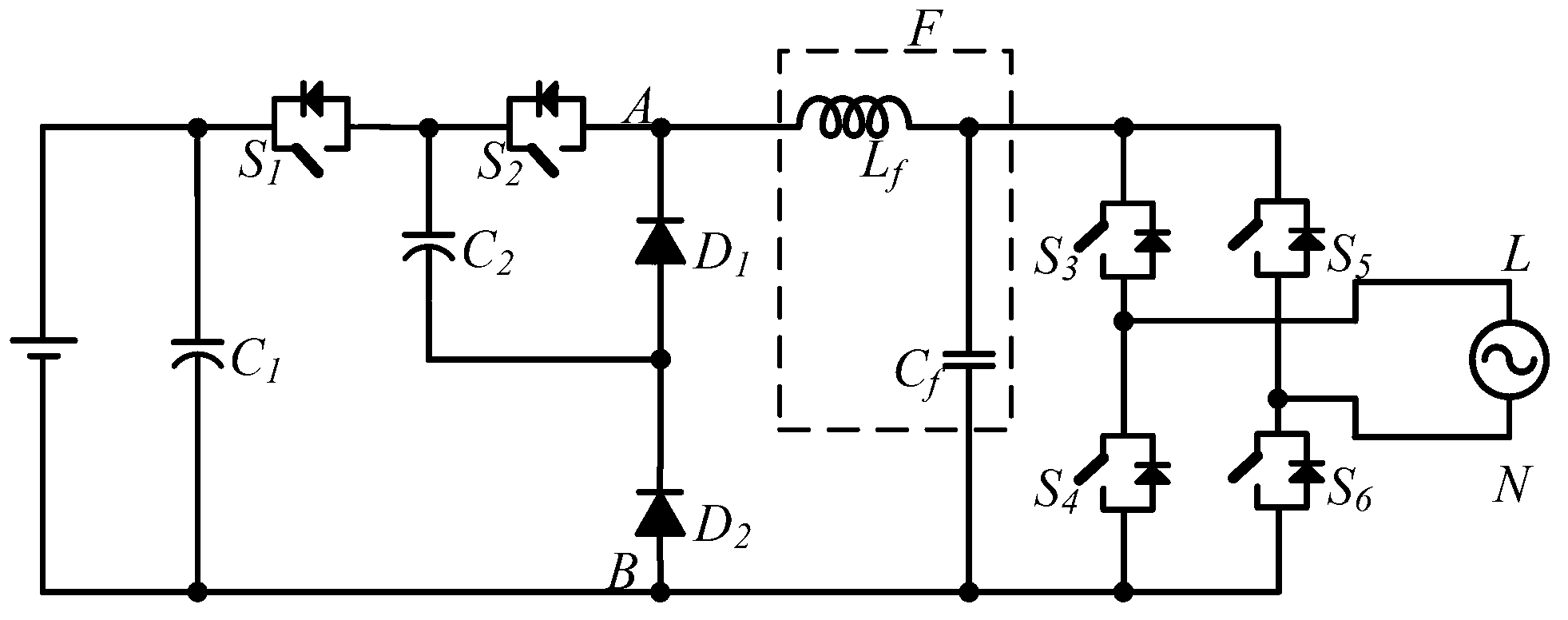 One-phase five-level inverter