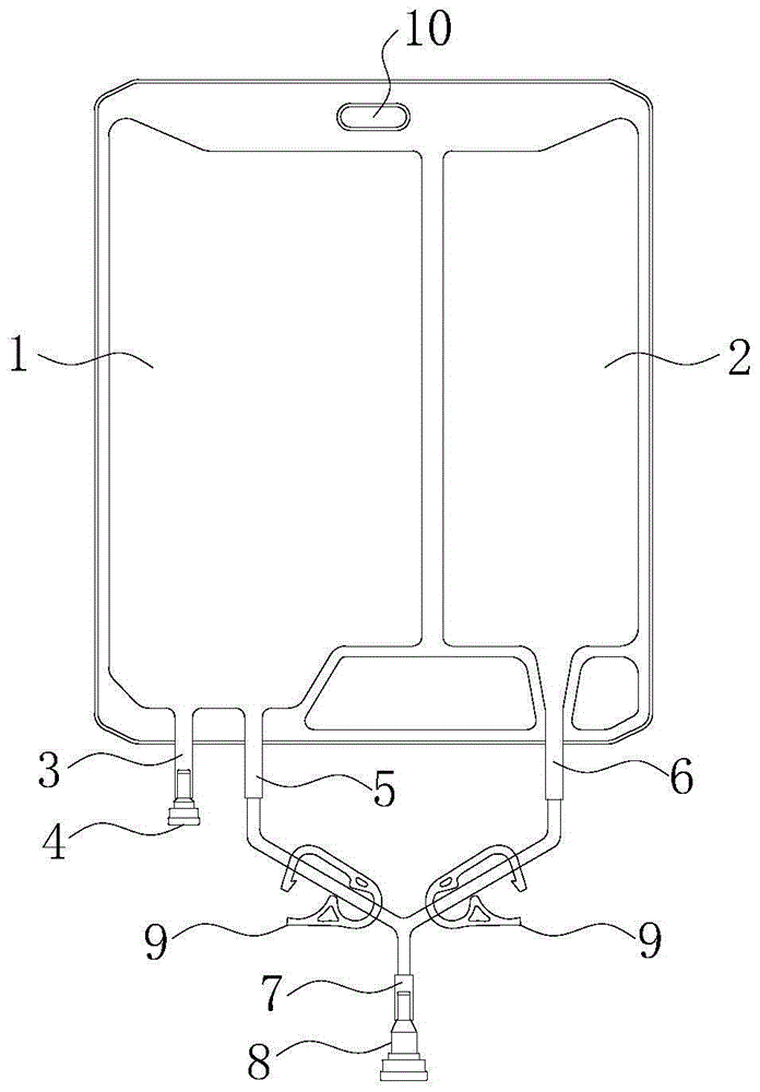 Soft infusion bag and pipe washing method