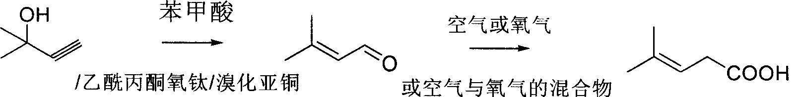 Method for preparing 3-methyl-2-butenoic acid