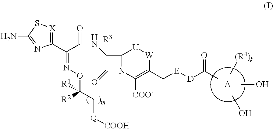 Cephem compound having pseudo-catechol group