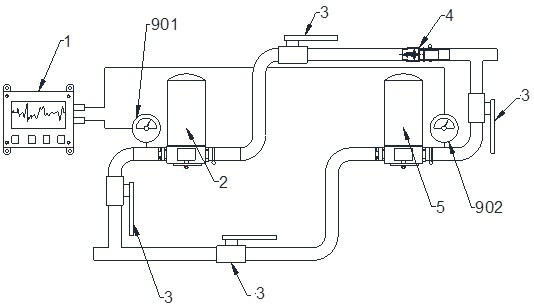 Real-time monitoring and maintaining system for oil filter of large hydraulic excavator