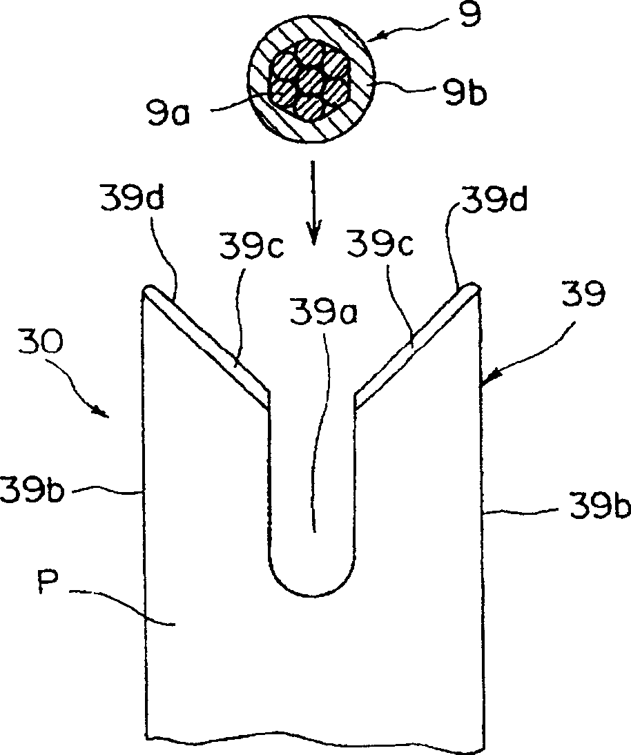 Wiring piece, block terminal and method for cutting wire