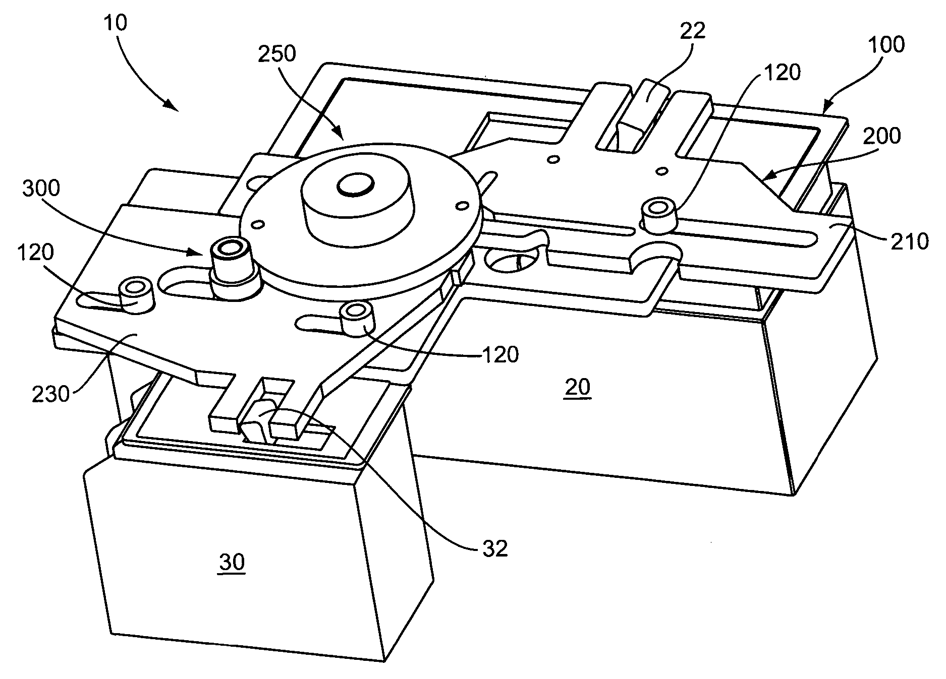 Switching mechanism with shock absorber