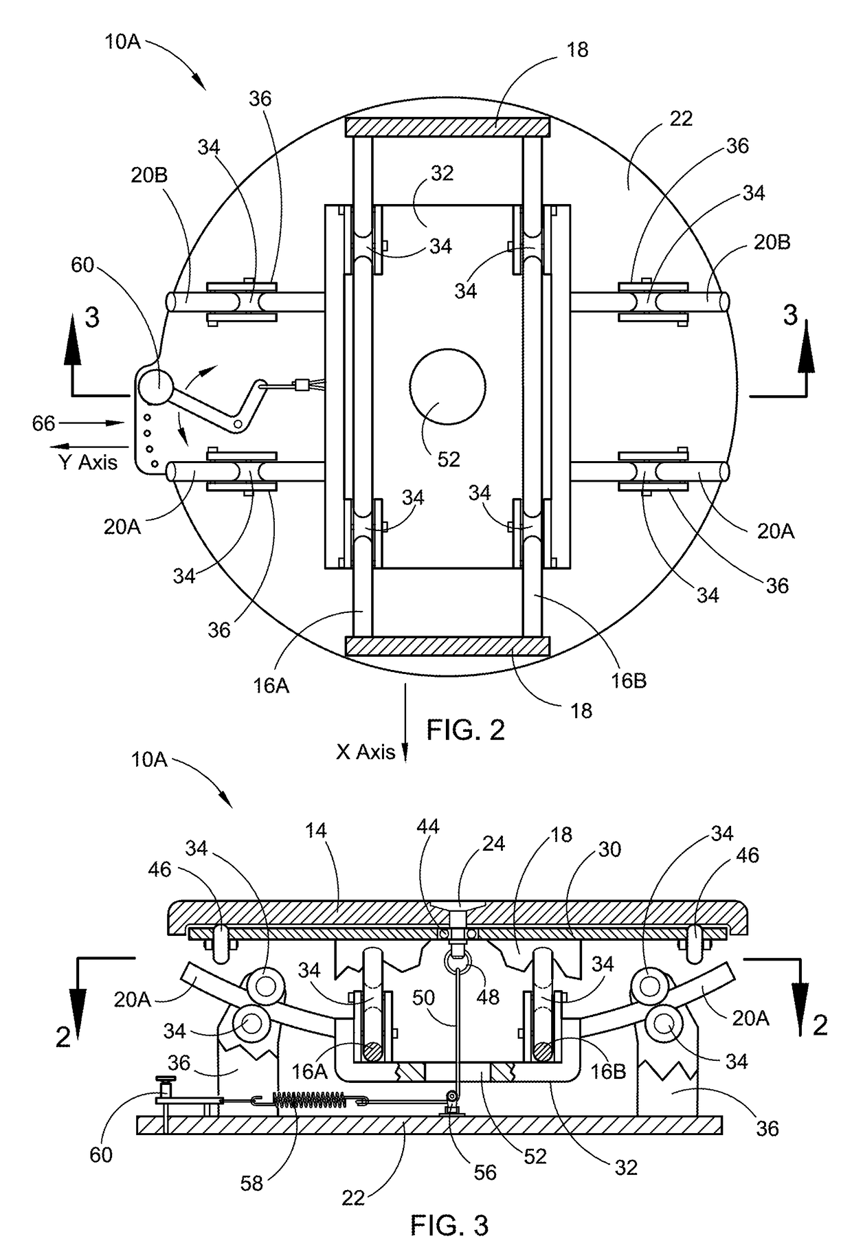 Multi-planar rotational platform and suspension device