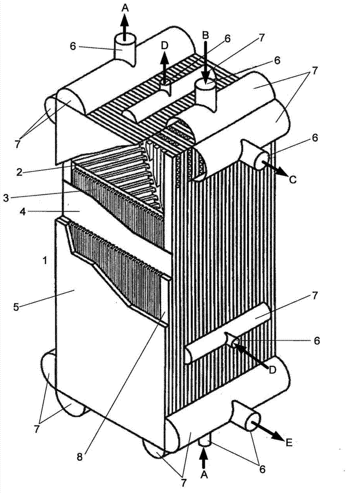 Plate heat exchanger with several modules connected by sheet-metal strips
