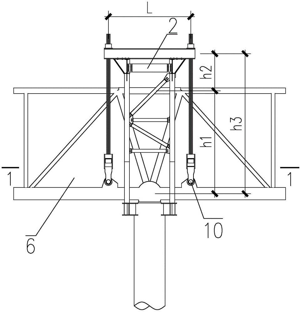 Design and application method of lifting frame of continuous truss column top hinged structure