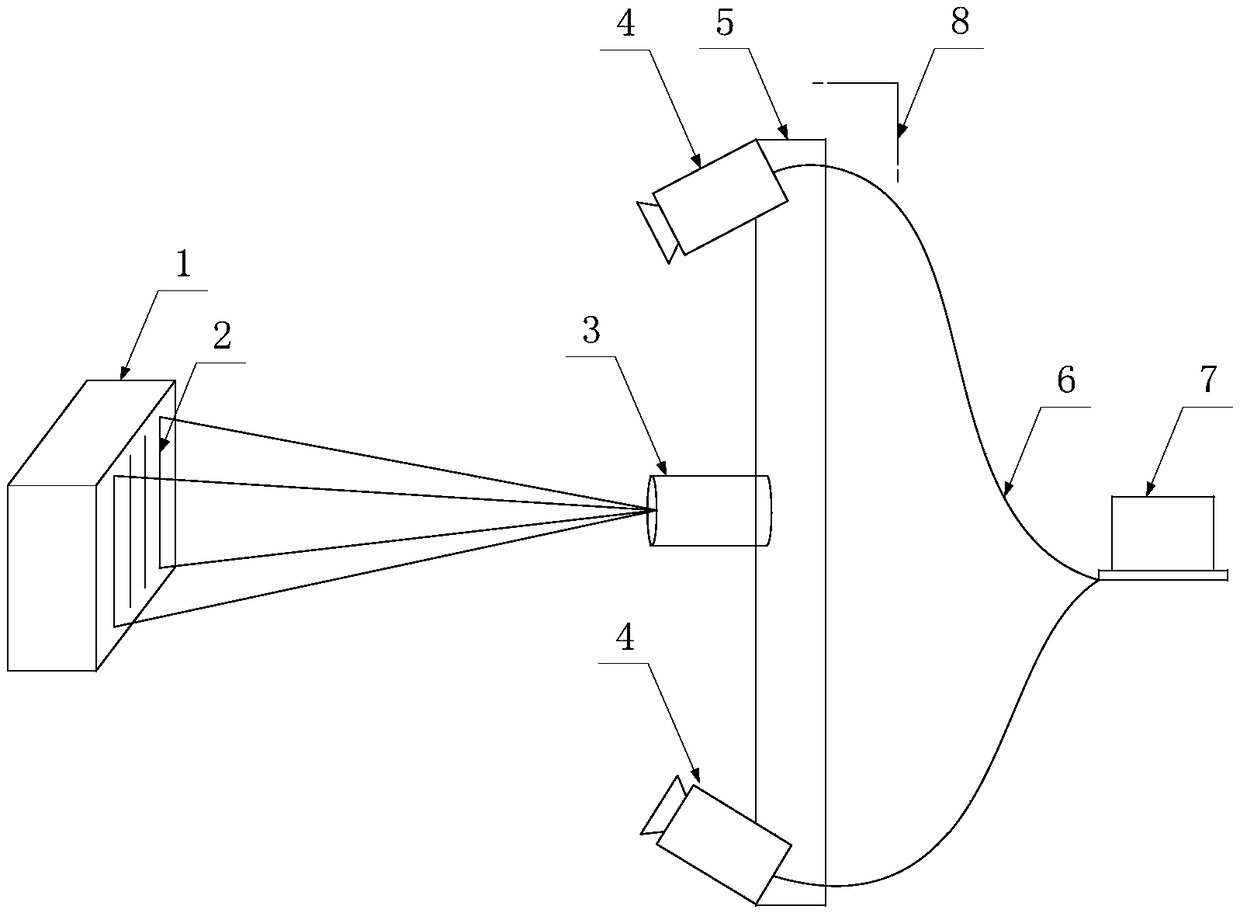 Binocular vision measurement device for solar wing deployment locking depth detection