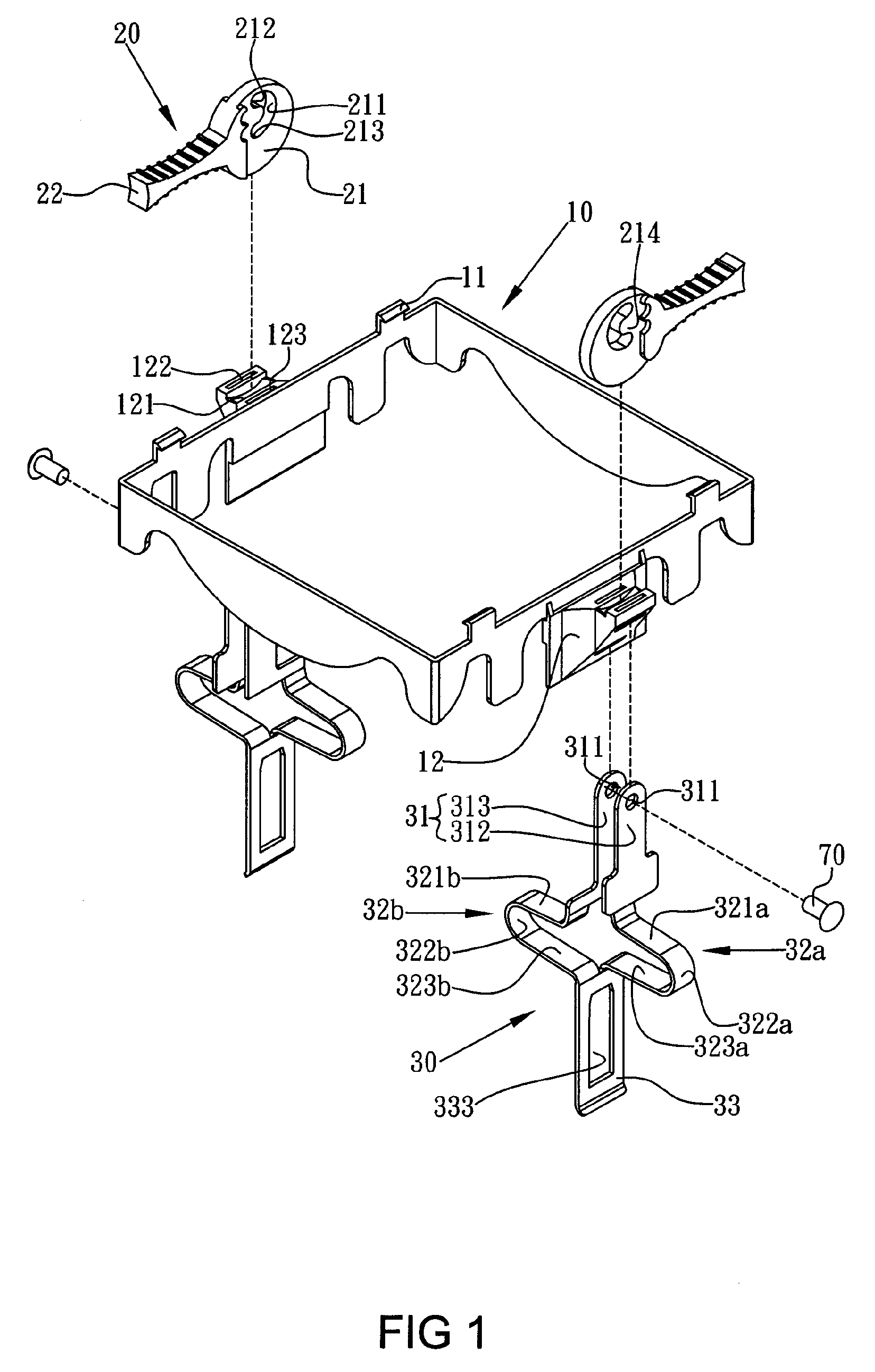 Retaining tool for a heat sink