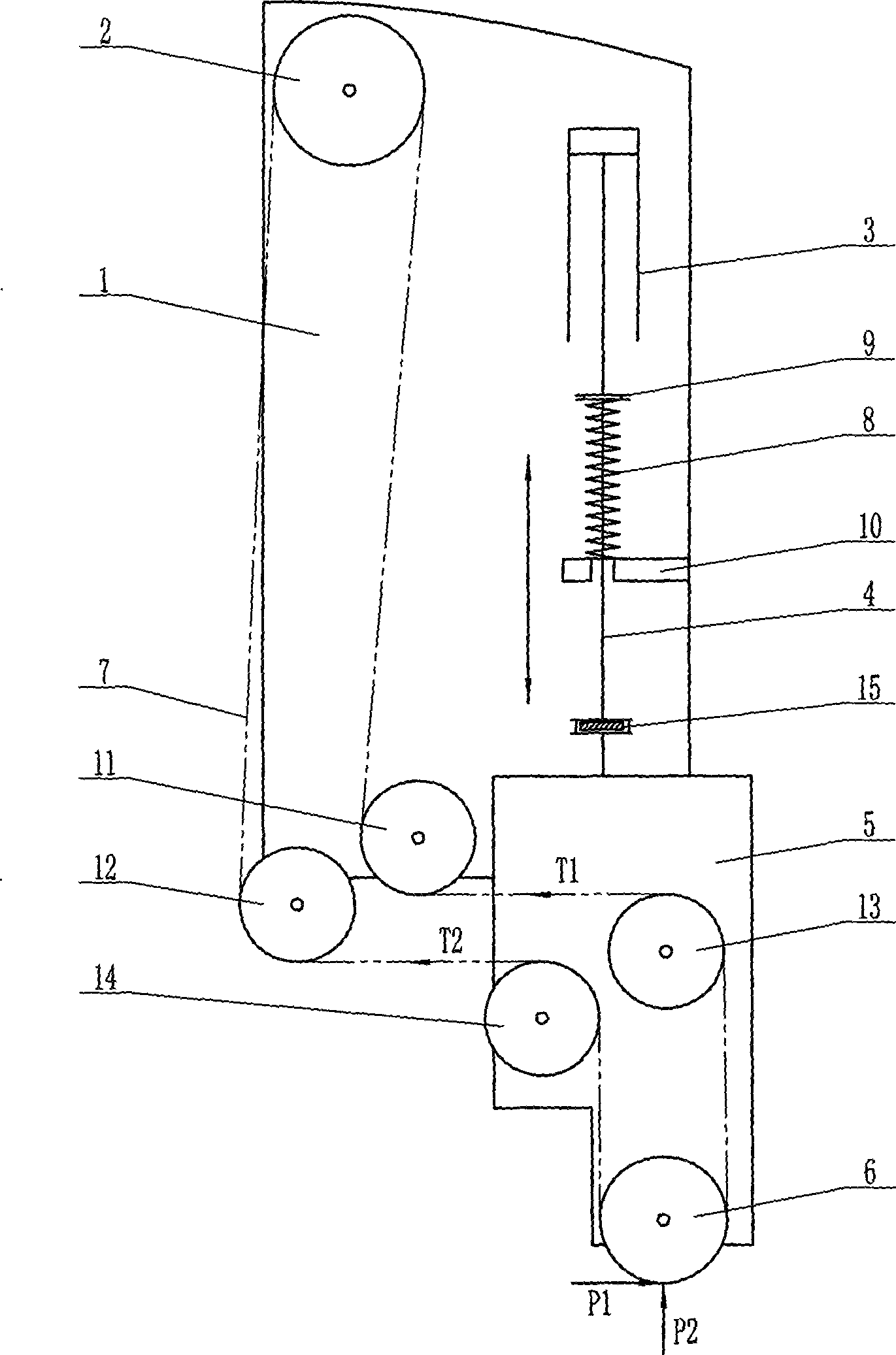 Floating belt grinding device with feed back and adjustable pressure
