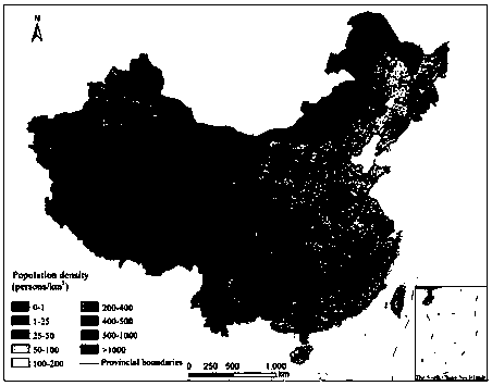 Chinese population spatial gridding method based on night lamplight data