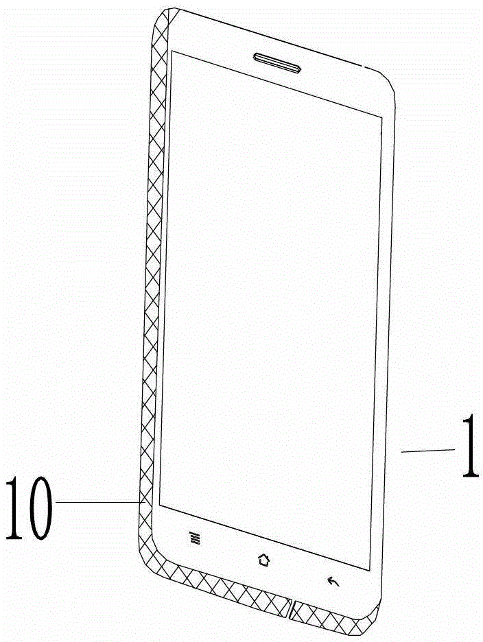 Coupling feed-in type antenna device of mobile terminal