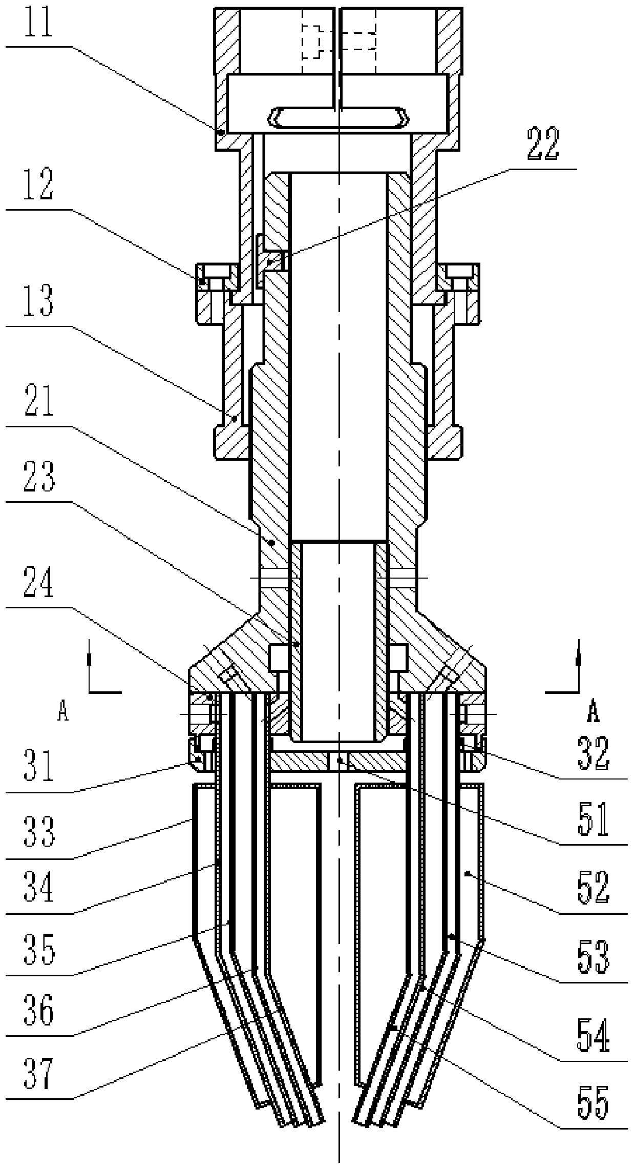 An adjustable anti-splash broadband laser cladding coaxial powder feeding nozzle and its manufacturing method