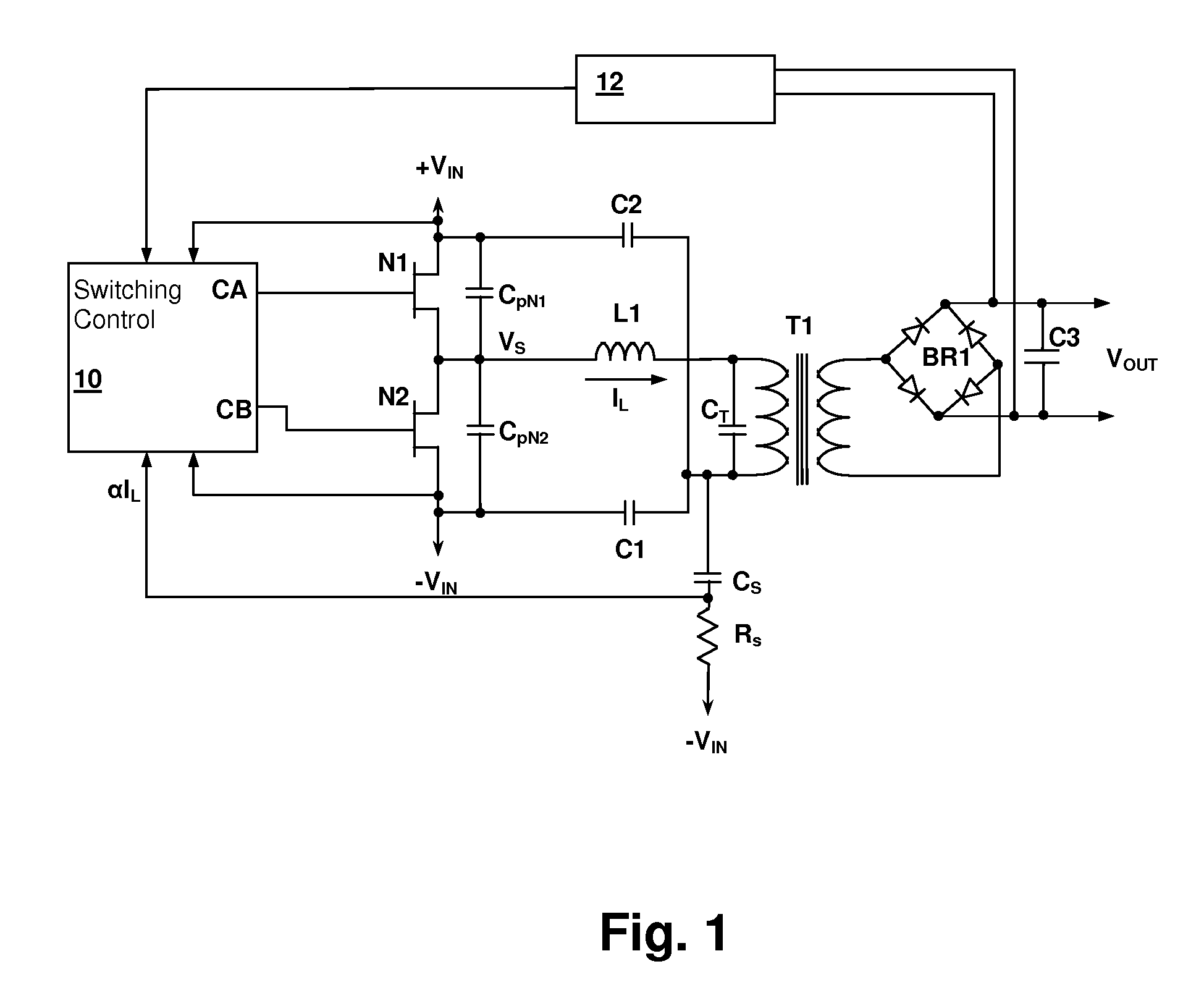 Resonant switching power converter with adaptive dead time control
