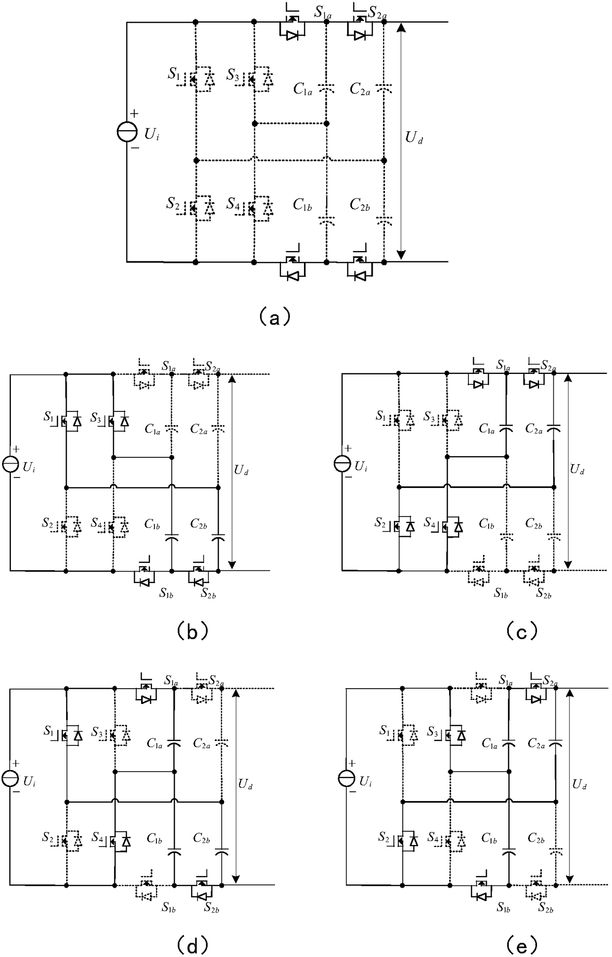 Two-stage nine-level inverter based on bridge type multi-level switched capacitor module