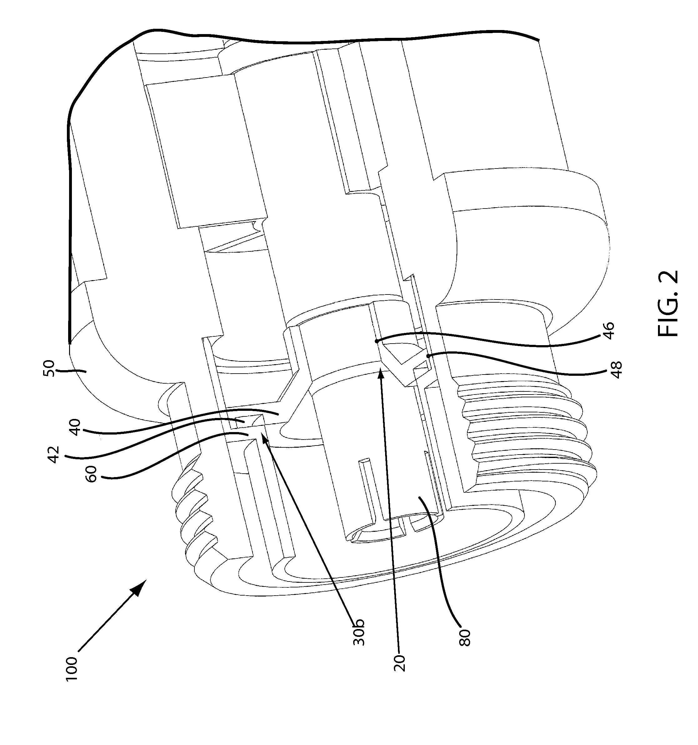 Internal coaxial cable connector integrated circuit and method of use thereof
