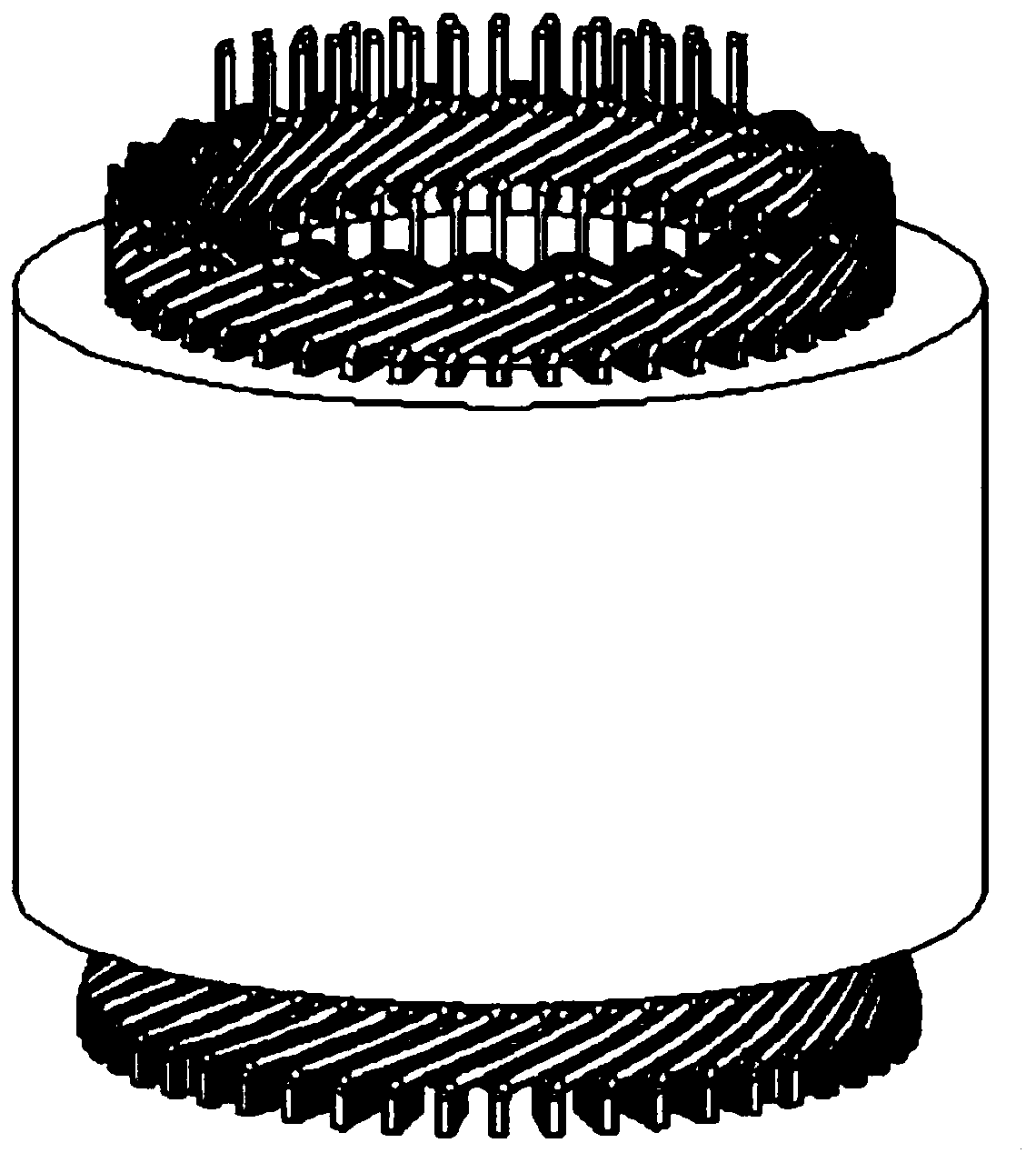 Flat wire continuous wave winding, stator and motor