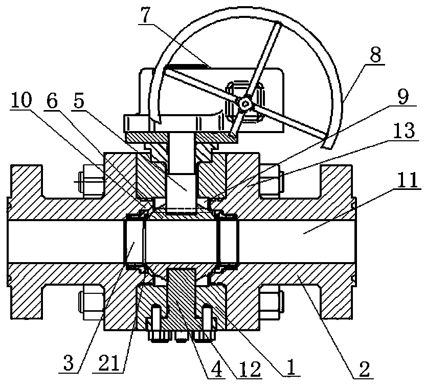 A fixed ball valve