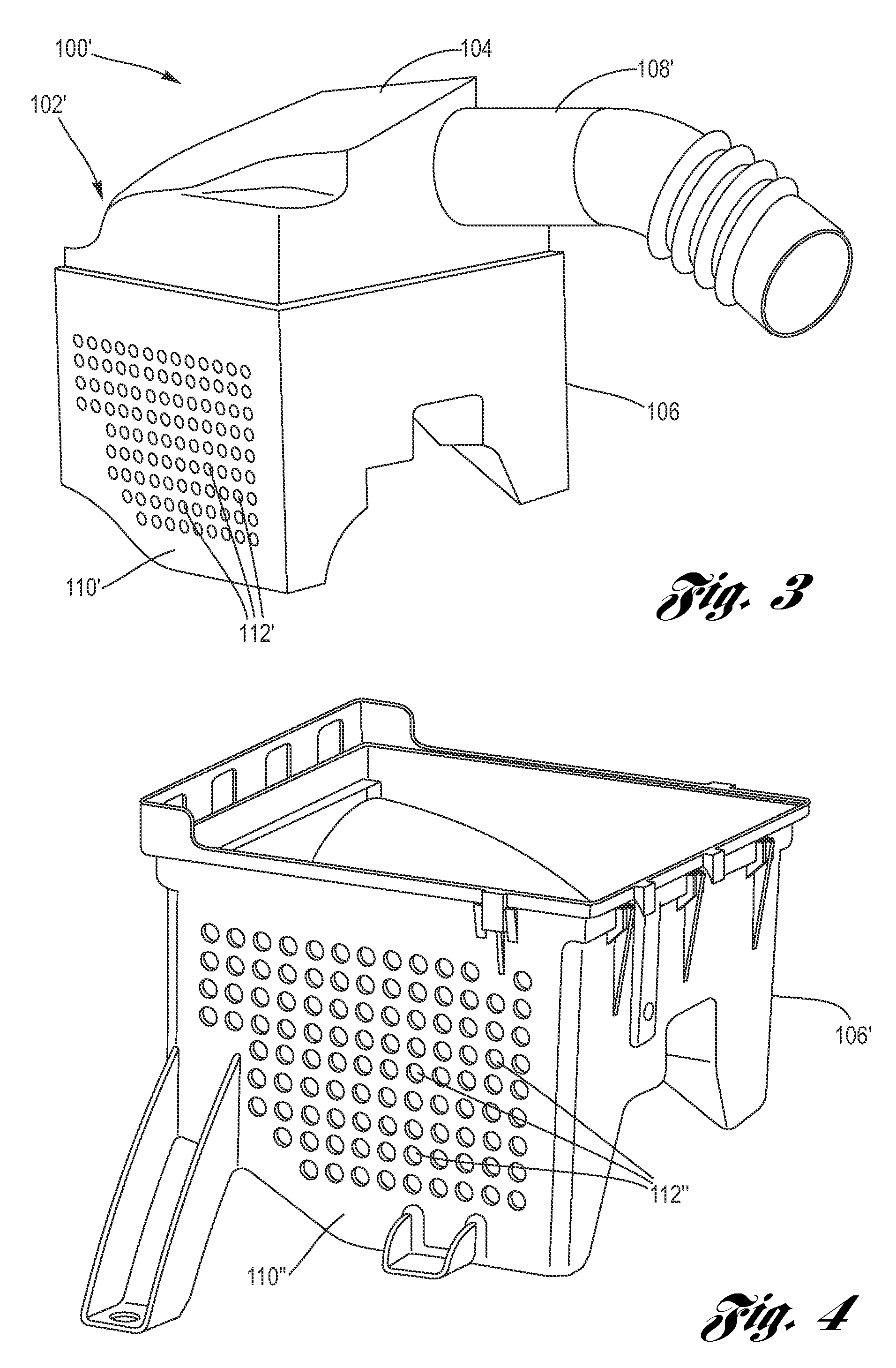 Air induction housing having a perforated sound attenuation wall