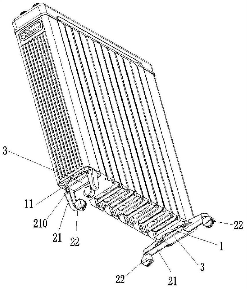 A kind of folding caster and heater