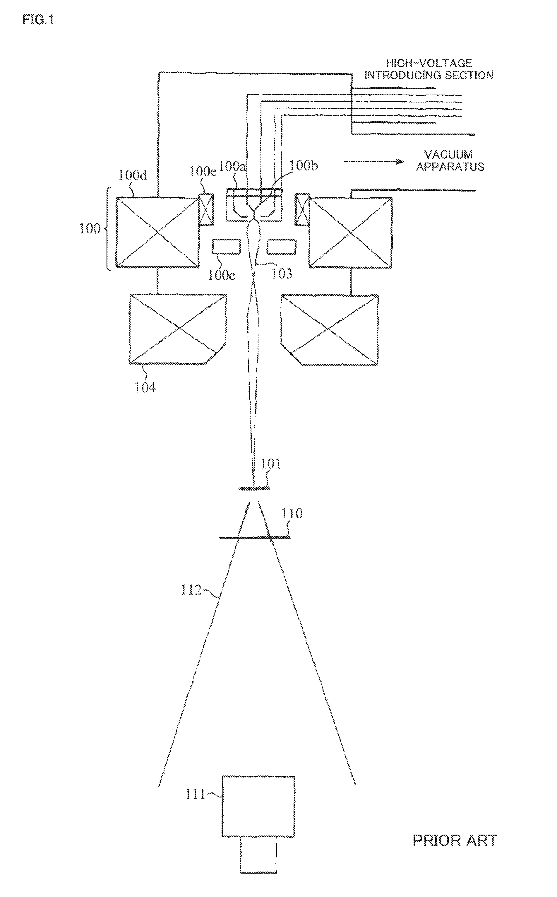 X-ray tube comprising field emission type electron gun and x-ray inspection apparatus using the same