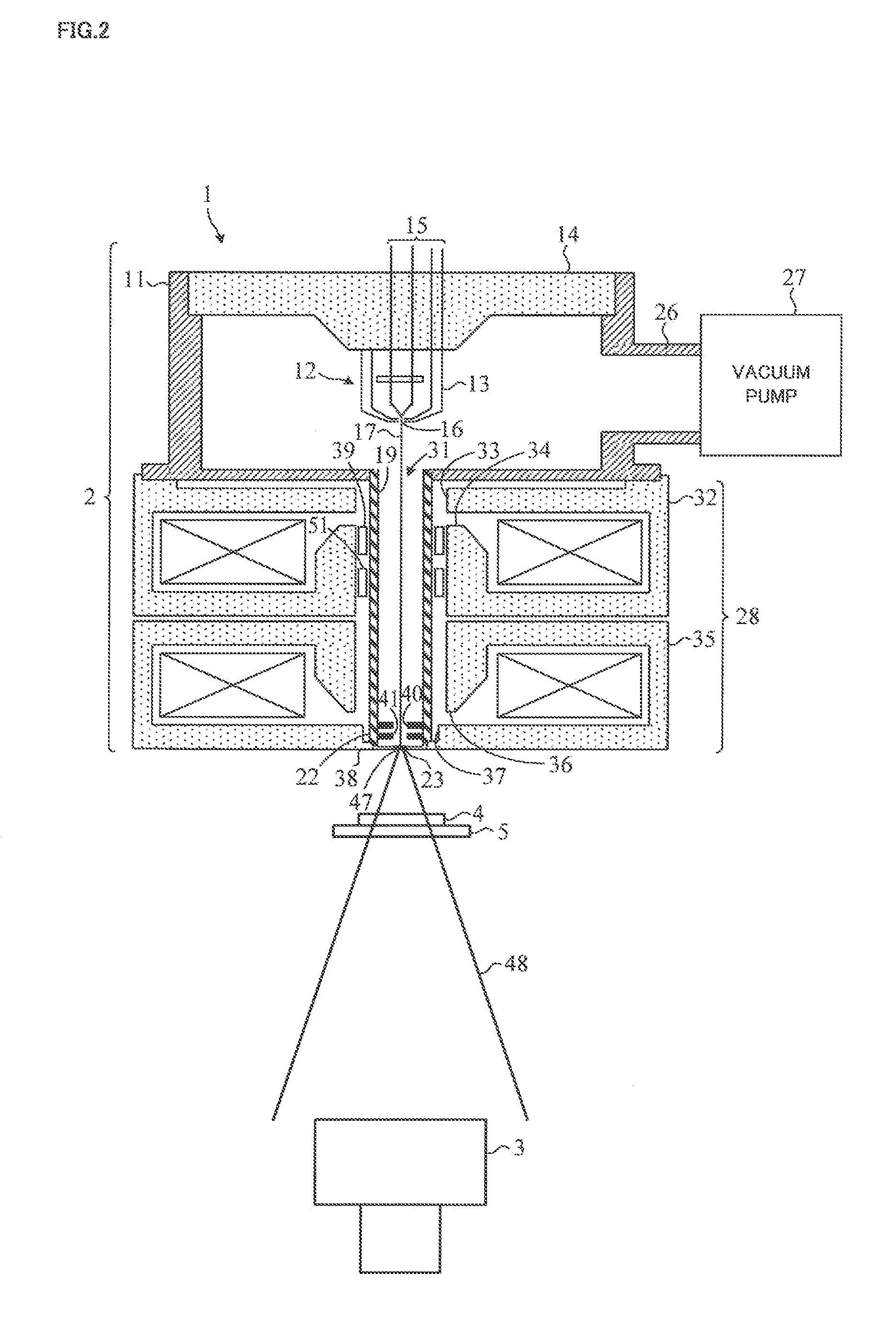 X-ray tube comprising field emission type electron gun and x-ray inspection apparatus using the same