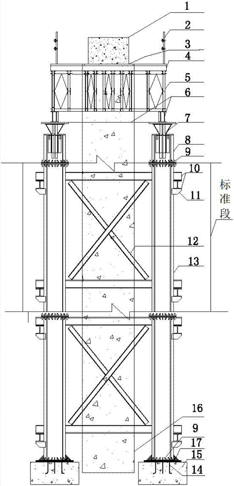 Ultrahigh large-span concrete cast-in-place beam bailey truss framework construction method