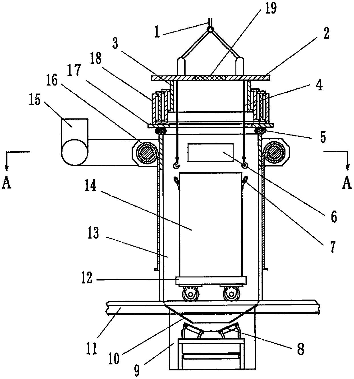 Fused magnesite melting lump cleaning unshelling device and use method