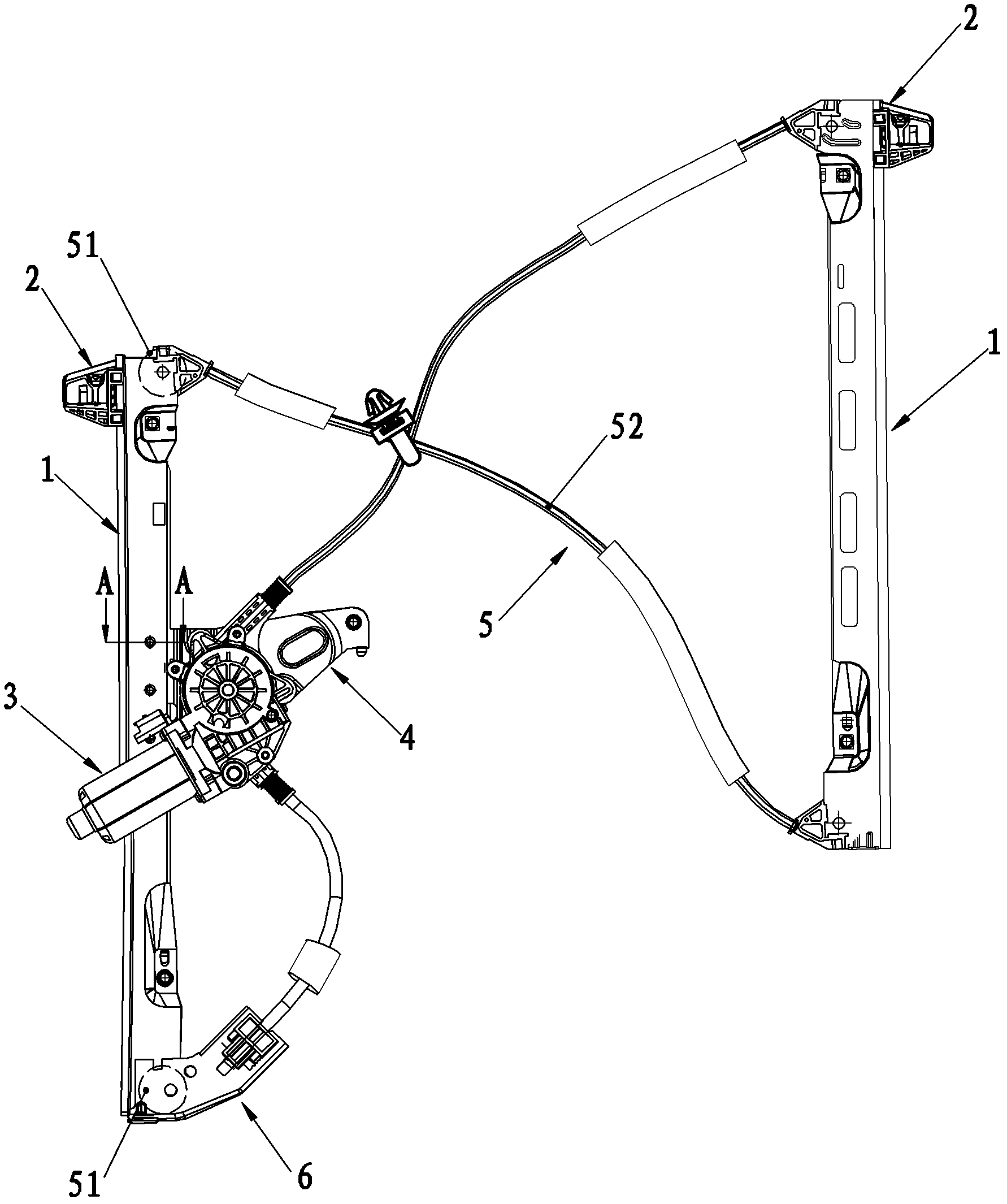 Electric glass lifter for vehicle