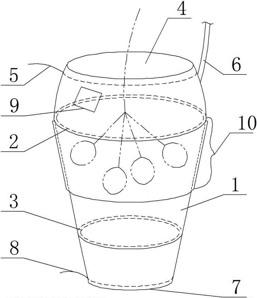 Lantern-shaped fruit bag for cultivating and lantern-shaped fruit bag cultivating method