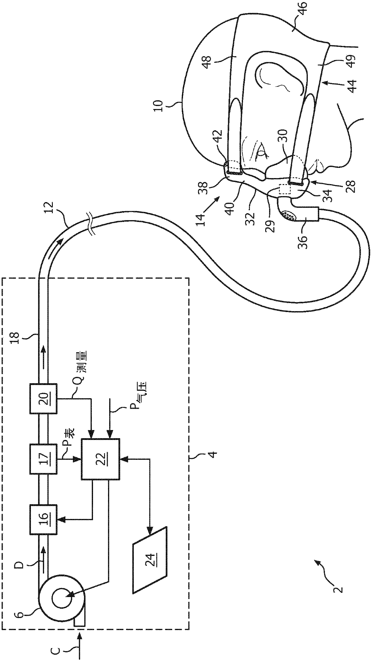 Barometric pressure sensor for variable resistance positive airway pressure device circuit compensation