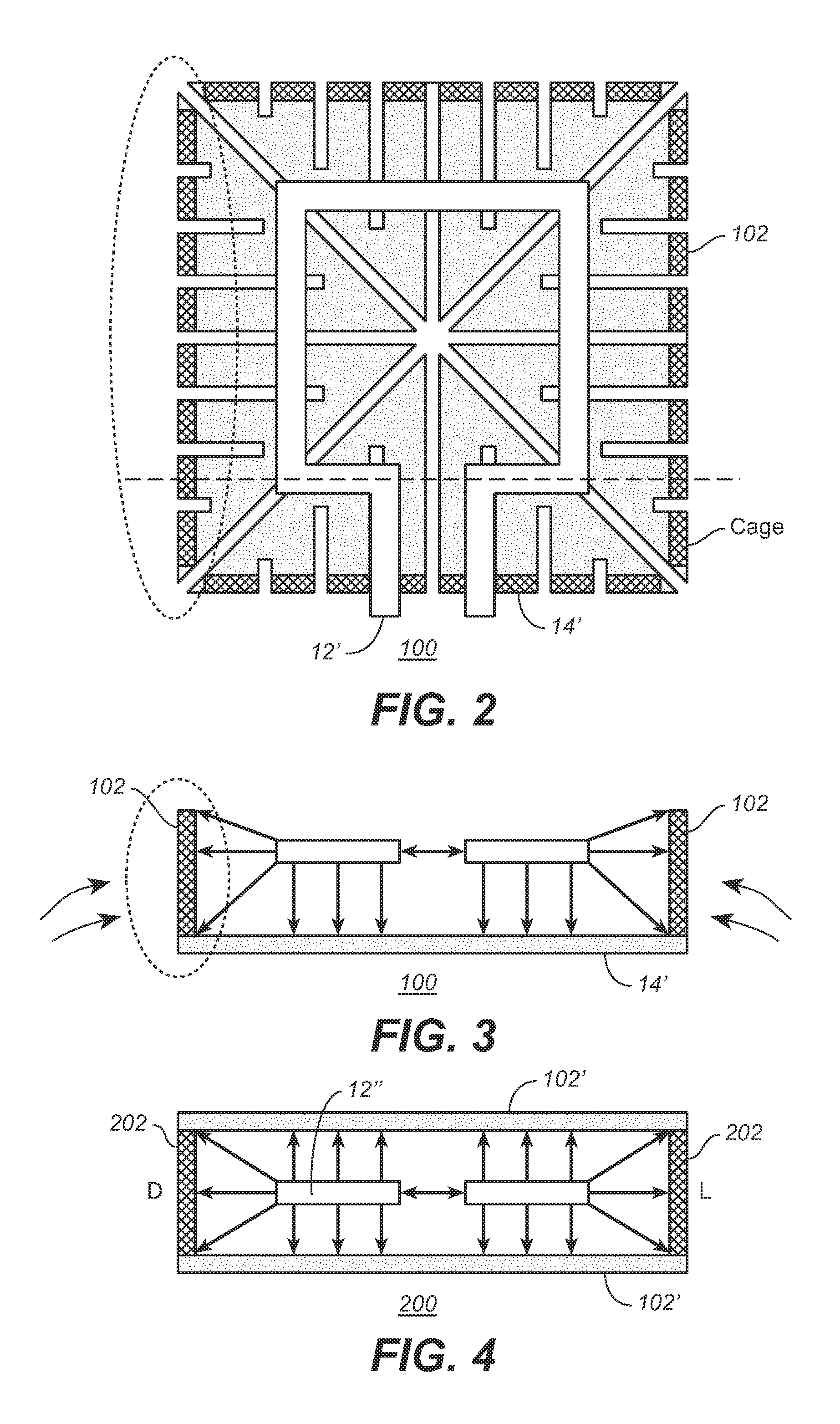 Sliced electromagnetic cage for inductors