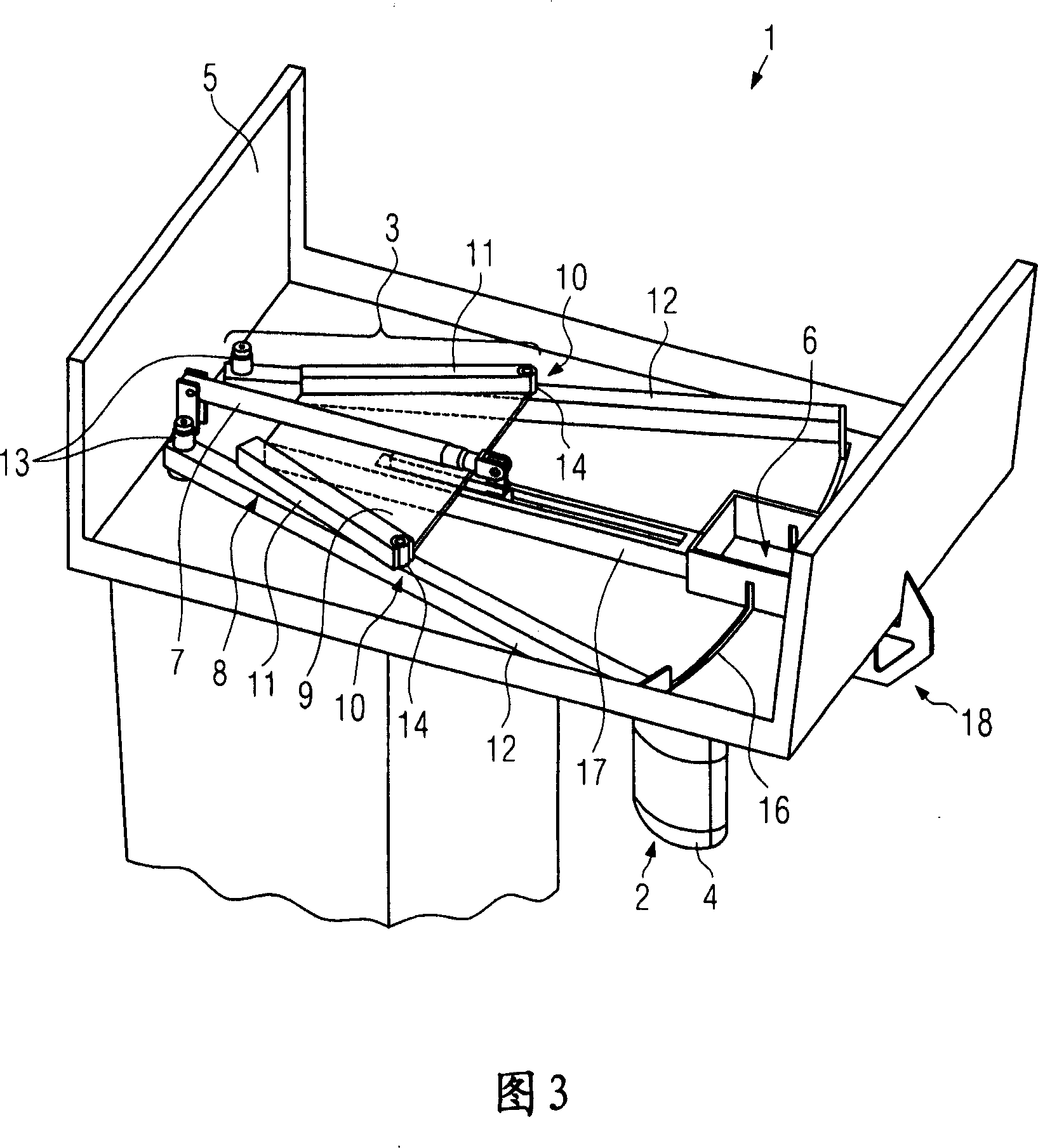 Trousers flattening machine containing stretching device containing claw connected to rotable rack