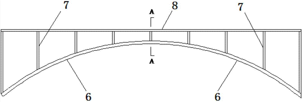 PBL stiffening type flat steel box concrete plate arch and constructing method thereof