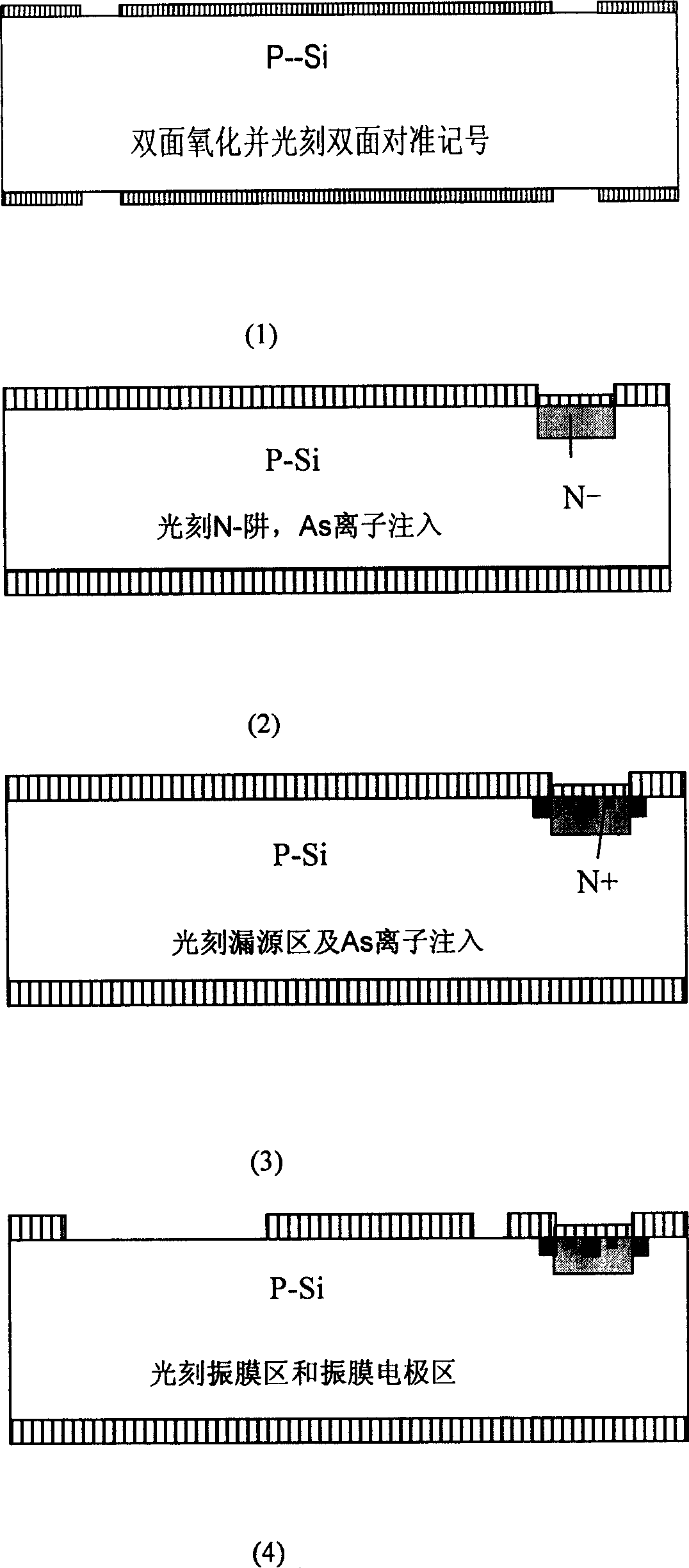 One-chip silicon-base miniature capacitor microphone and manufacturing method thereof