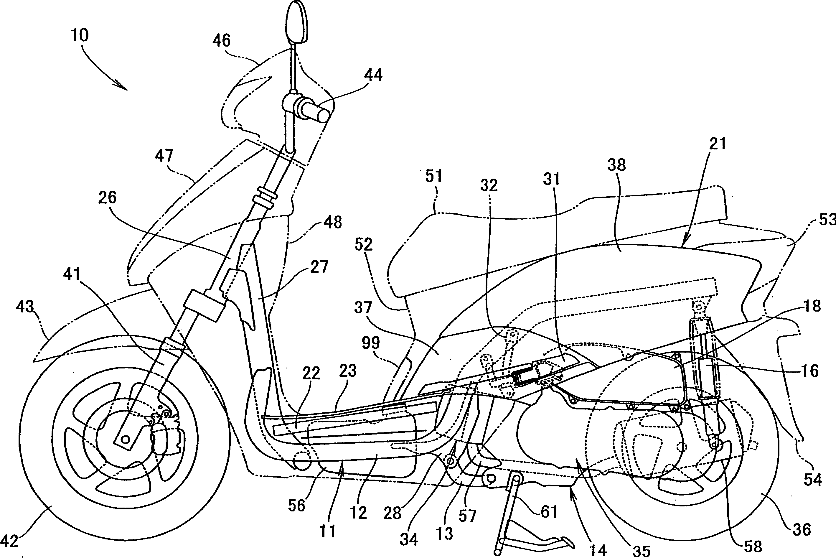 Vehicle body cover structure of small size motor
