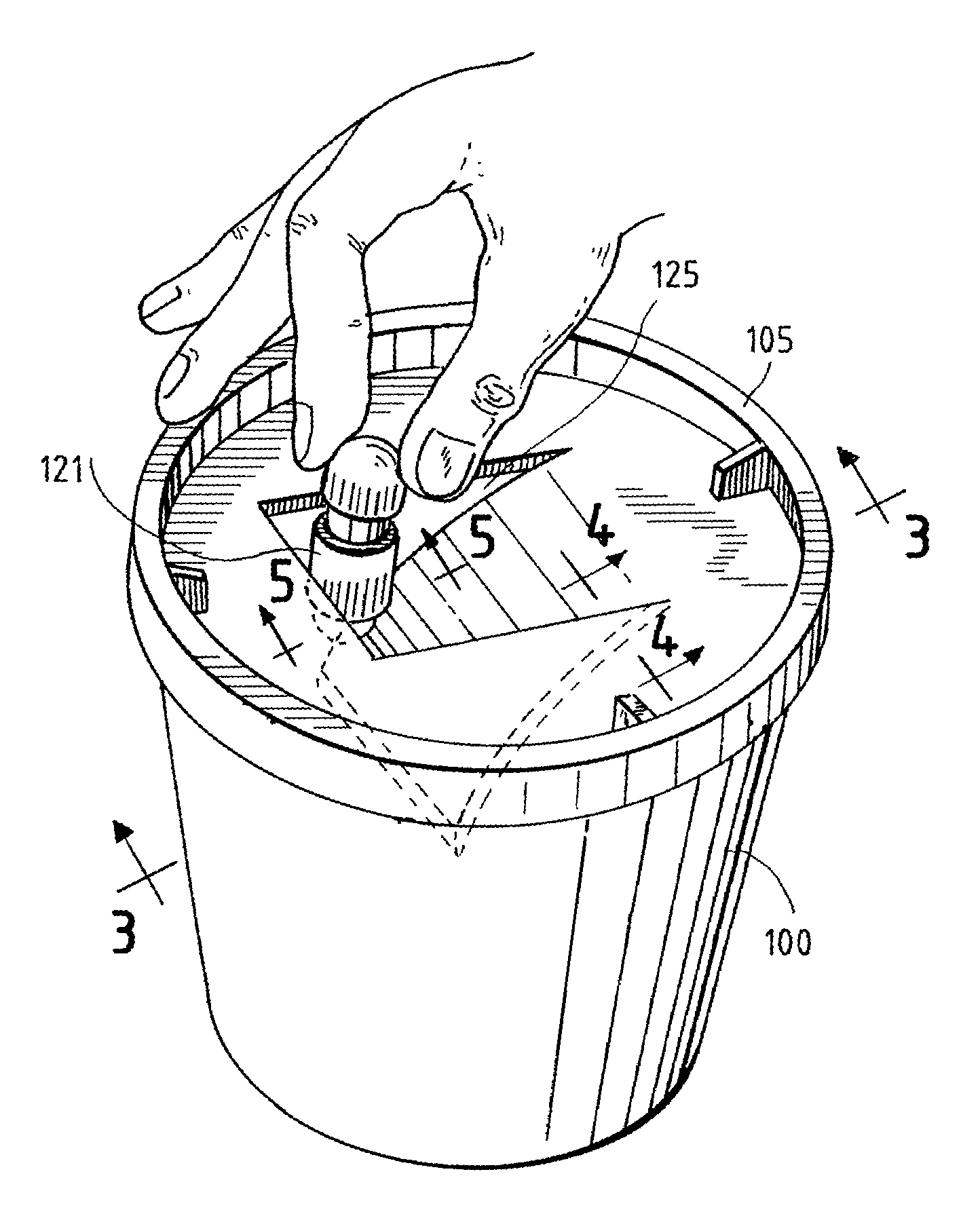 Recycling container for the collection and temporary storage of mercury contaminated wastes in dental facilities