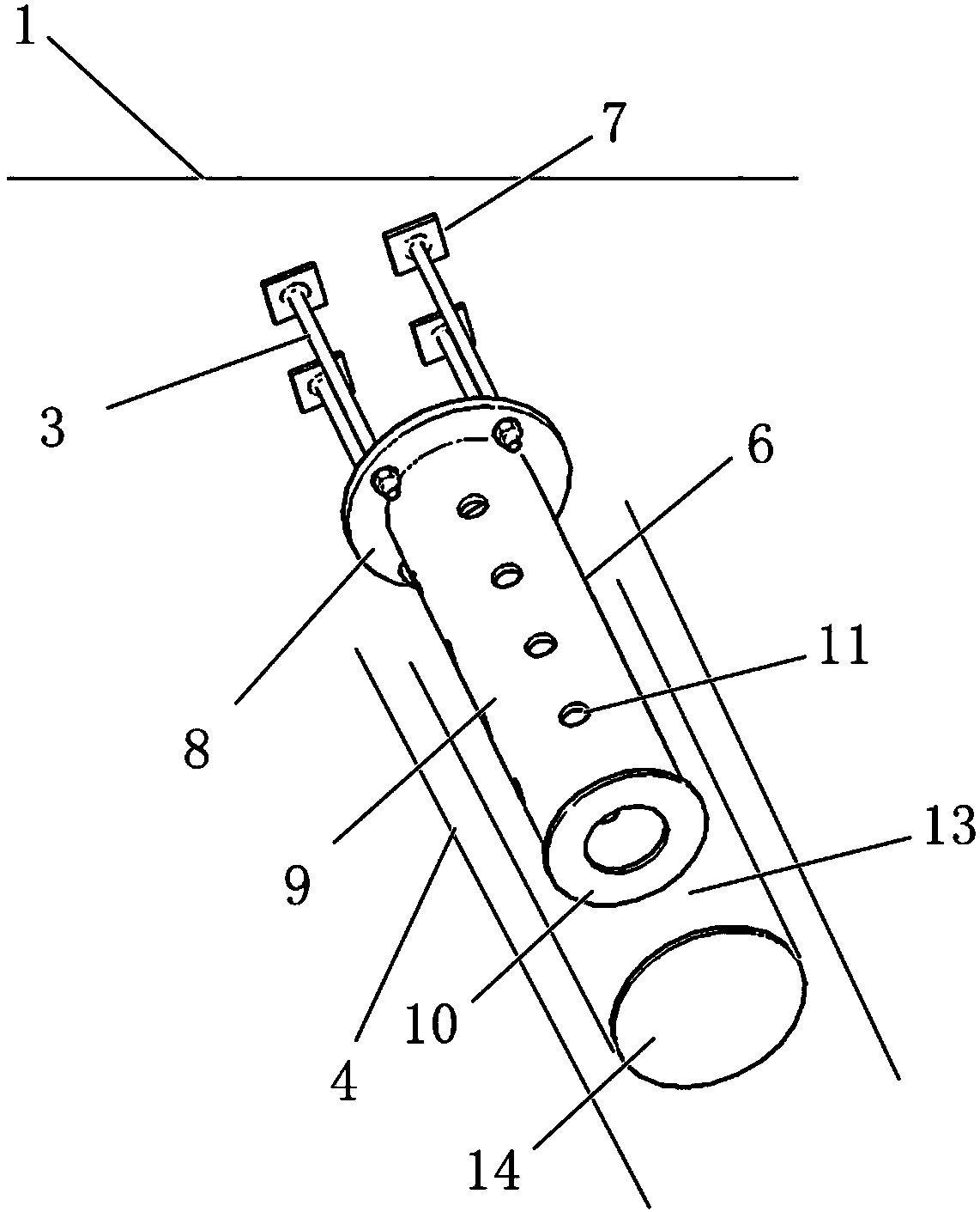 Suspended cylindrical shear brace connection structure for precast pier and precast plate