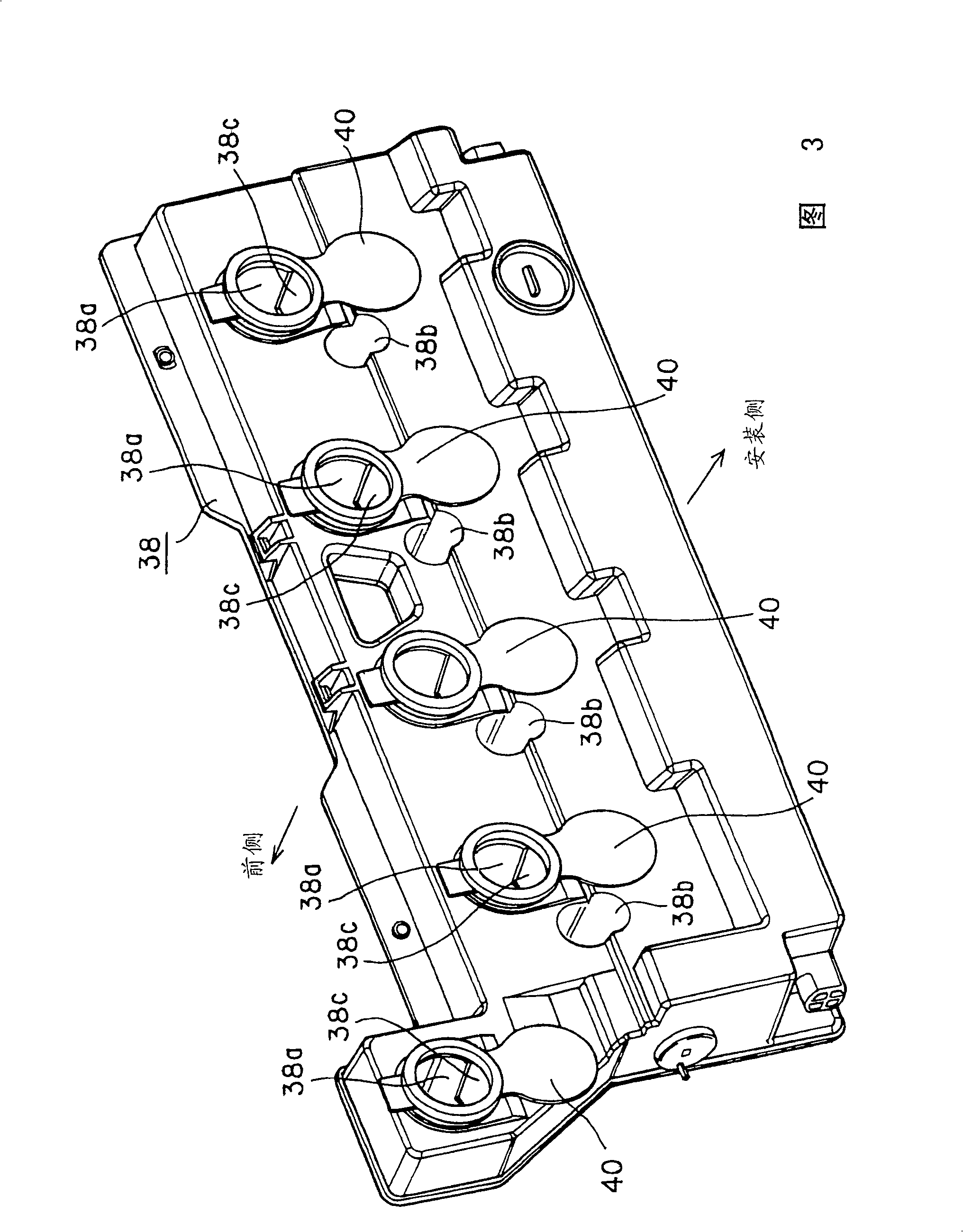 Waste developer collecting container for image forming apparatus