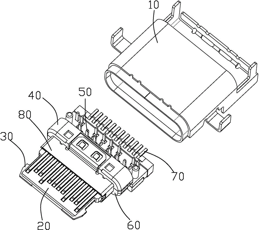 Sinking plate-type USB connector and method for manufacturing same
