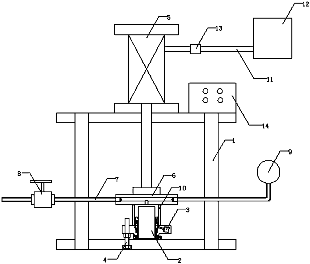 Static pressure testing device for integrated packaging mechanical seal