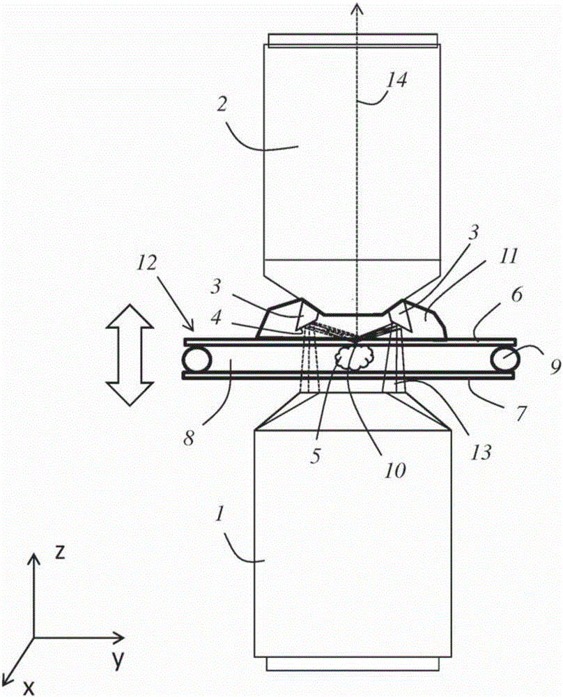 Method and device for microscopic examination of a sample