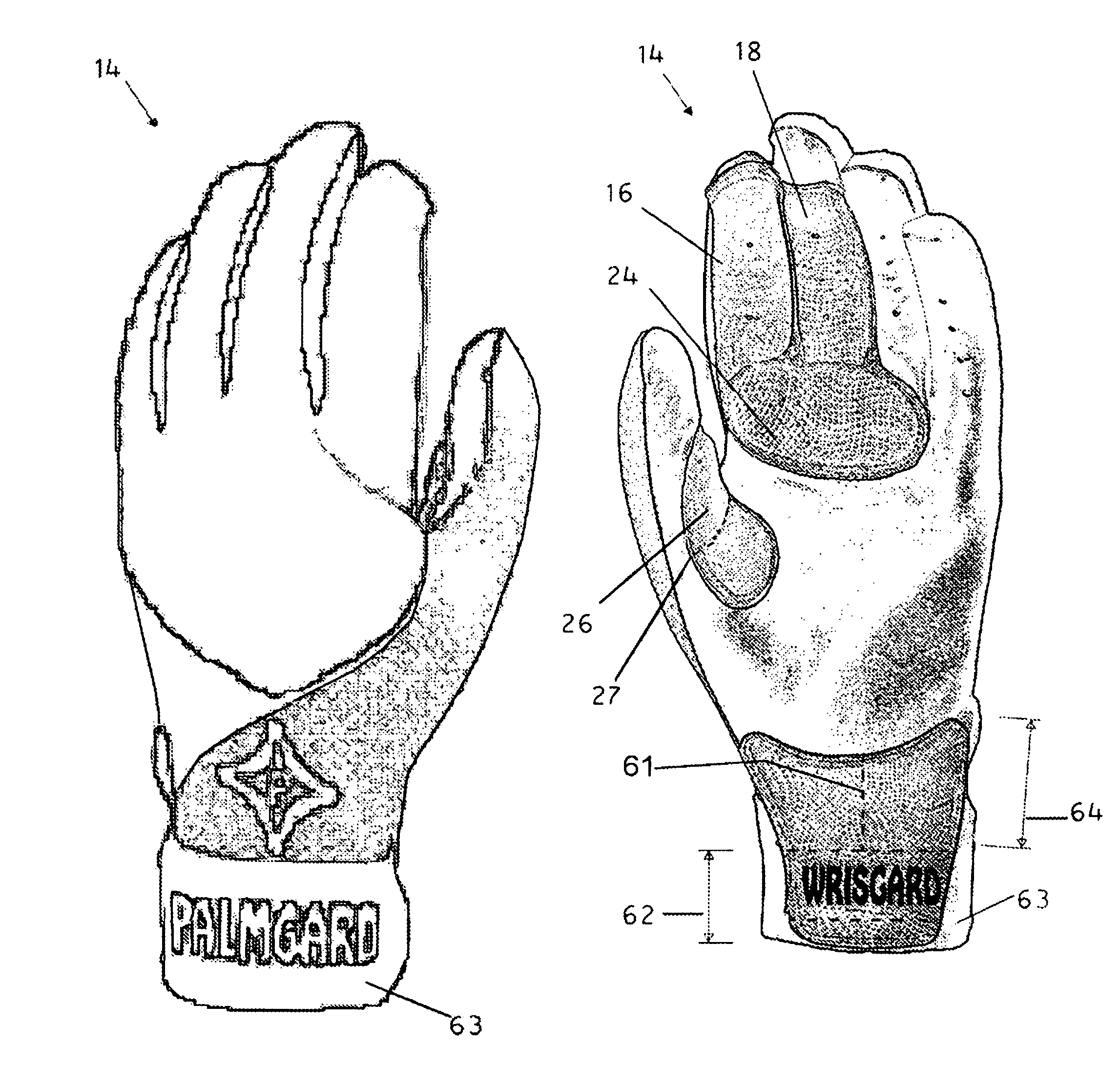 Protective glove for use in athletics