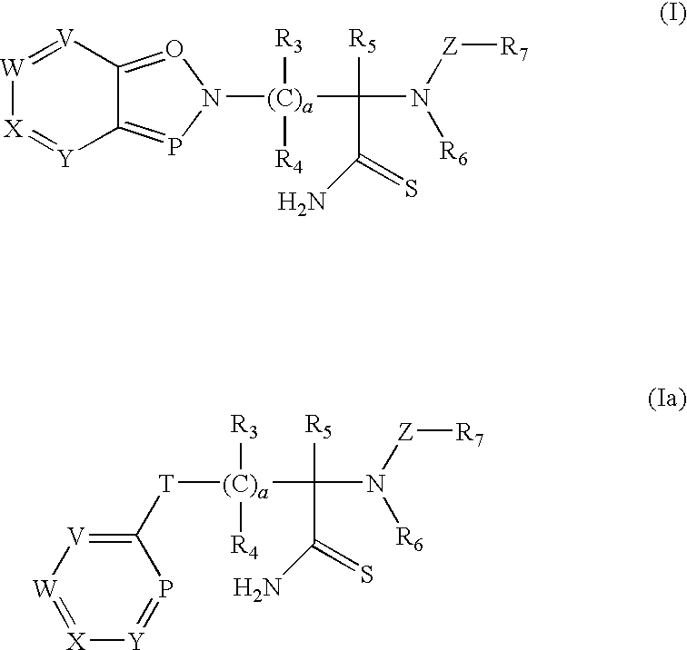 Thioamide compounds, method of making and method of using thereof