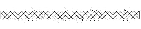 Island-free lead frame structure prefilled with plastic encapsulating material, plated firstly and etched later and production method thereof