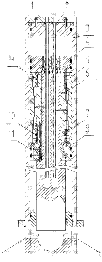 Integrated internal-expanding type mechanical-locking hydraulic supporting leg and operating method thereof