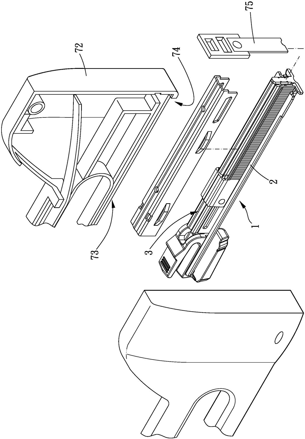 Nail box assembly and nail gun provided with same