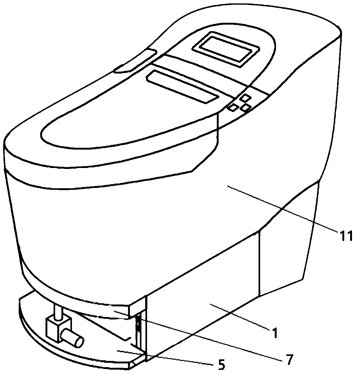 Pedestal pan with hidden type foot stool and hidden type foot stool