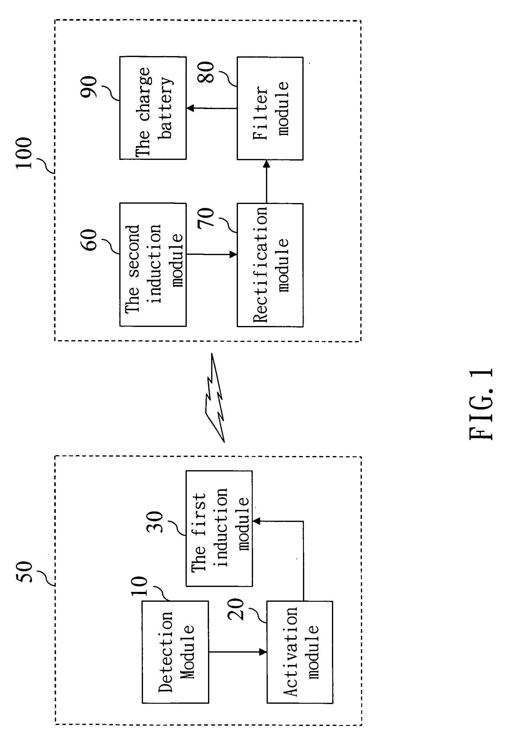 Integrated induction battery charge apparatus